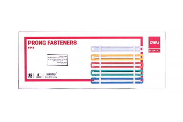 Deli Plastic-Coated Metal Prong Fasteners